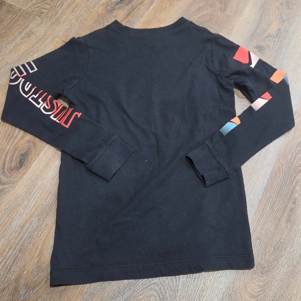 Nike Boys Black Long Sleeve Graphic T-Shirt Box Swoosh Just Do It Size S 8
